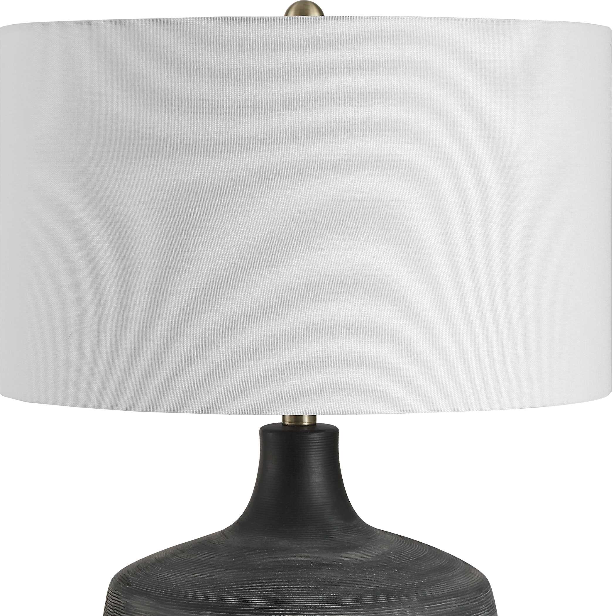 Graphite Ribbed Table Lamp, by Uttermost, 18" width x 24.5" height x 18" depth View 6