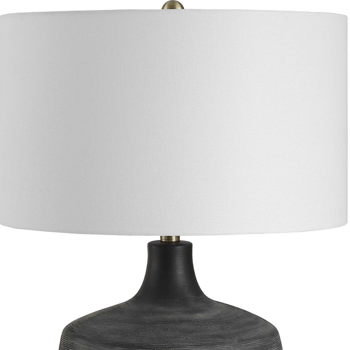 Graphite Ribbed Table Lamp, by Uttermost, 18" width x 24.5" height x 18" depth View 6