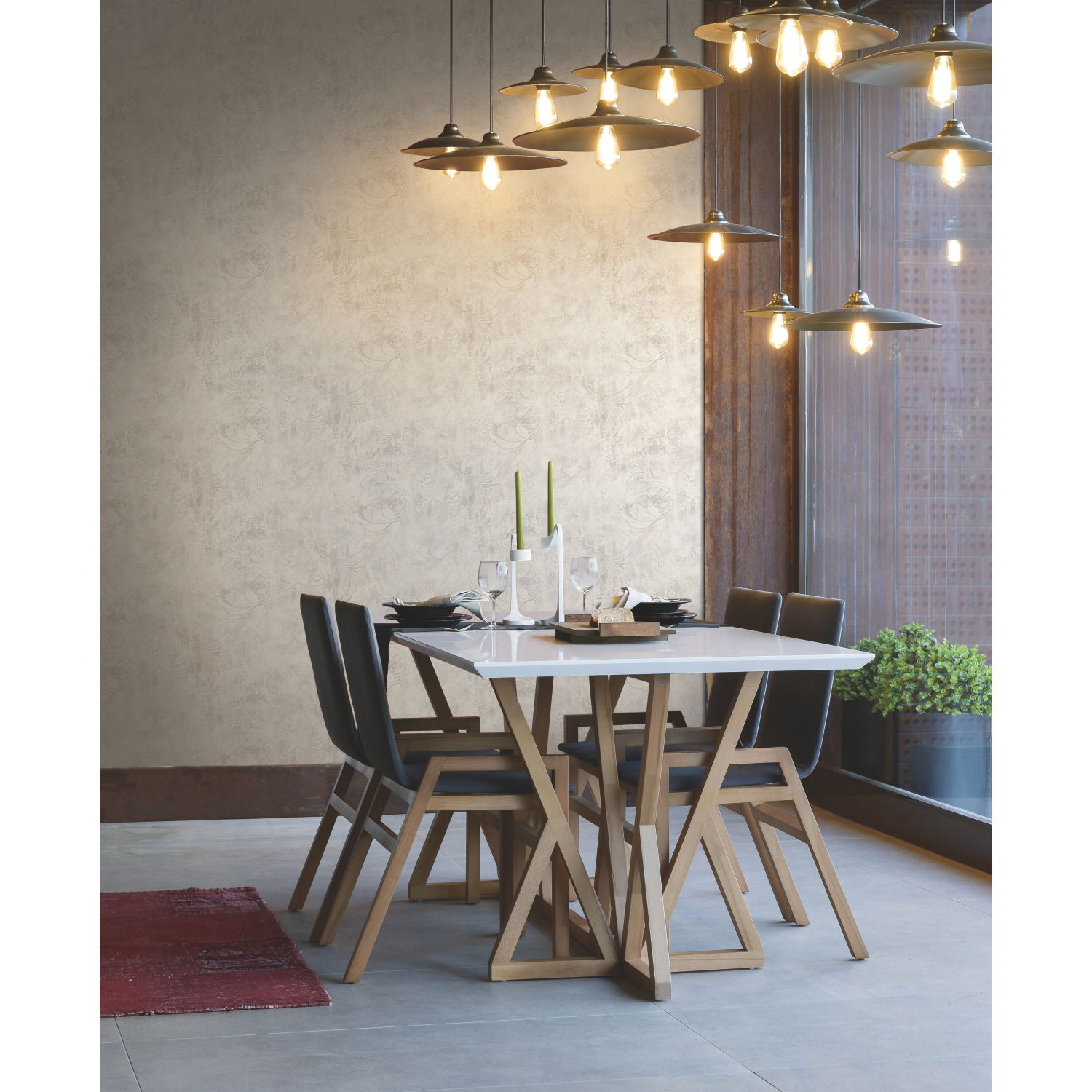 Entablature Scroll Cream Wallpaper large image 