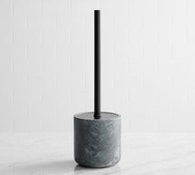 Online Designer Bathroom Marble Accessories Toilet Brush and Toilet Holder, Black