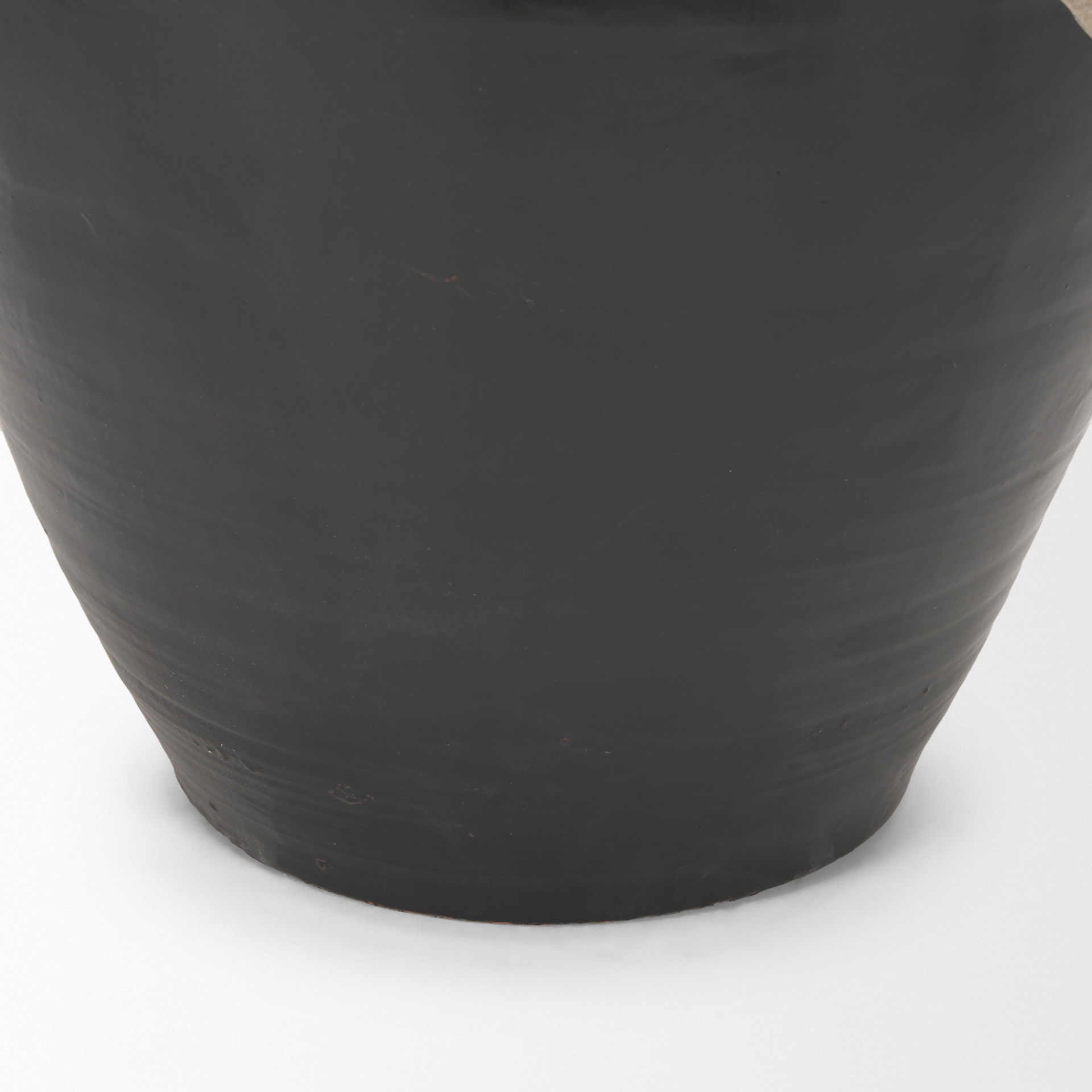 Tully Textured Matte Brown with Matte Black Short Ceramic Floor Vase large image 