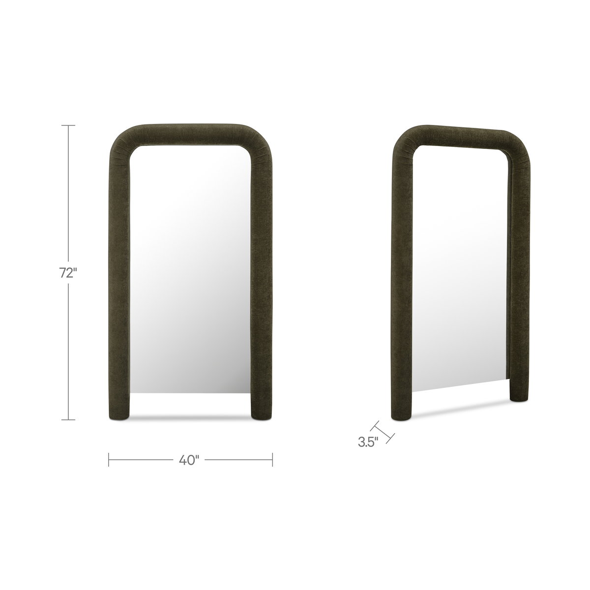 Ellison Mirror Olive, by Moe's Home, 40" width x 72" height x 3.5" depth View 6