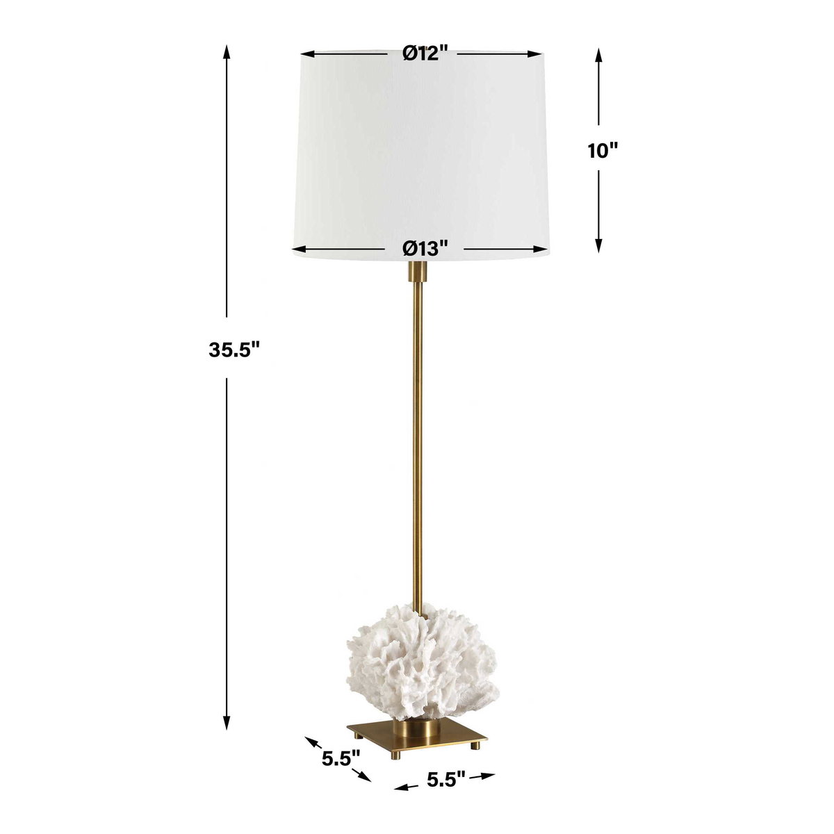 Caronia Coral Buffet Lamp, by Uttermost, 13" width x 35.5" height x 13" depth View 3