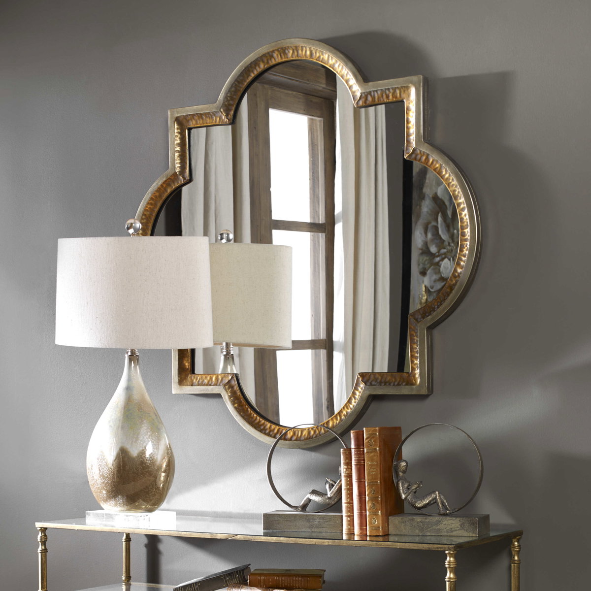 Lourosa Gold Mirror, by Uttermost, 39.75" width x 39.75" height x 1.5" depth View 2