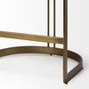 Hollyfield Cognac Brown Leather Seat Gold Metal Base Counter Stool, Counter & Bar Stool by Mercana, 20.5" length x 19.7" width x 28.7" height thumbnail 7