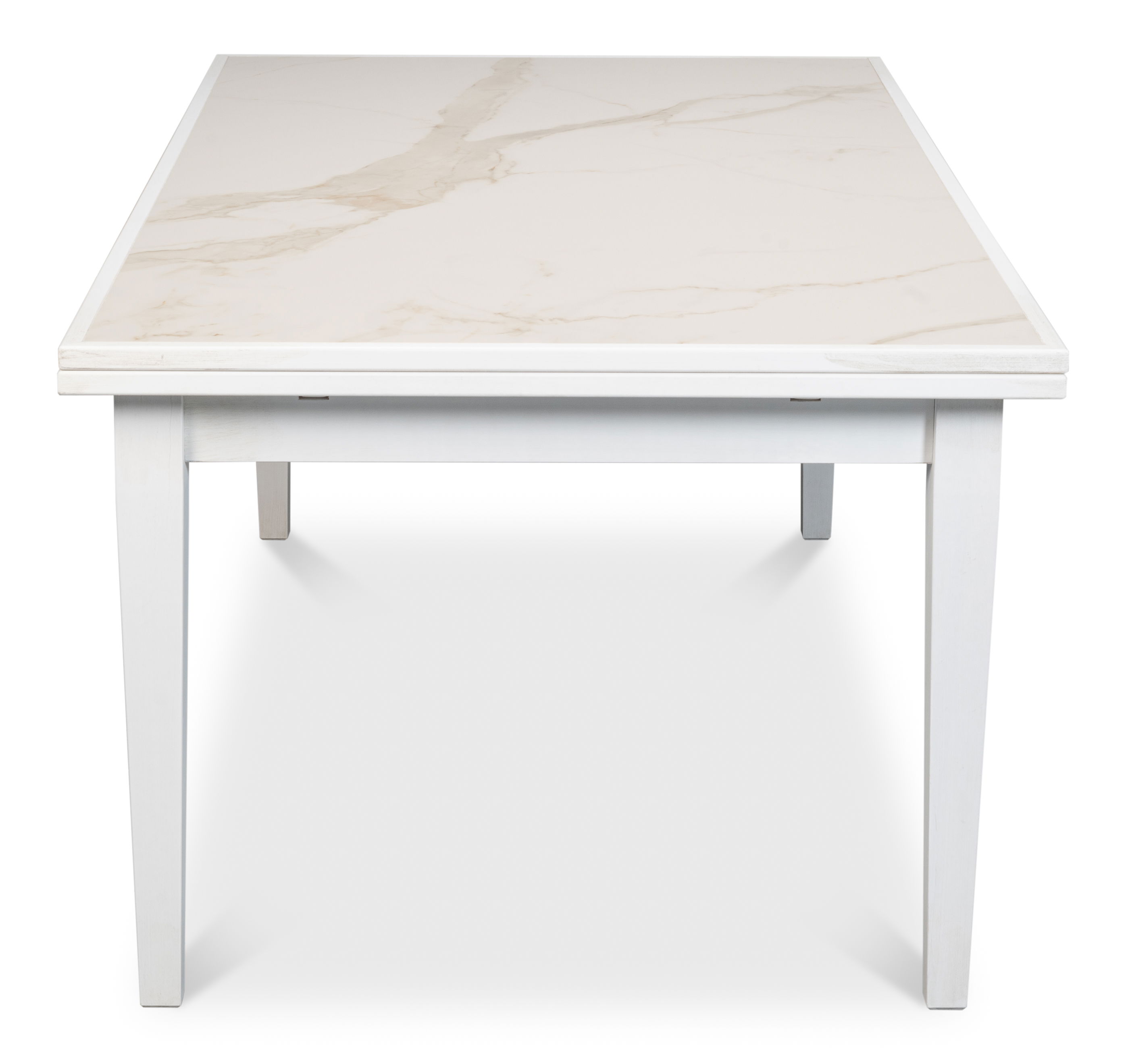 Rect. Extension Dining Table, White, by Sarreid, 81" length x 41" width x 45659" height View 3