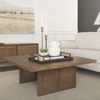 Grier  42' Square Medium Brown Solid Wood with Cane Coffee Table thumbnail 1