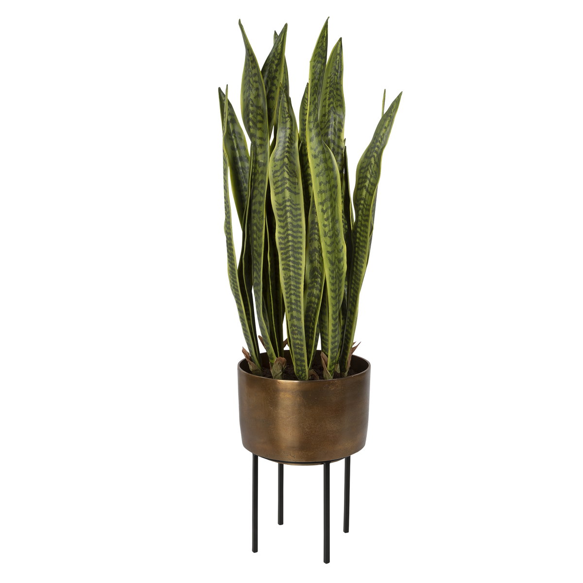Fasita Brass Planter 2 Cartons, Artificial Plants & Flower by Uttermost, 15" width x 44" height x 15" depth View 1