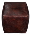 Sunday Afternoon Leather Cube Dark Brn, by Sarreid, 1'3" length x 1'3" width x 1'4" height thumbnail 6