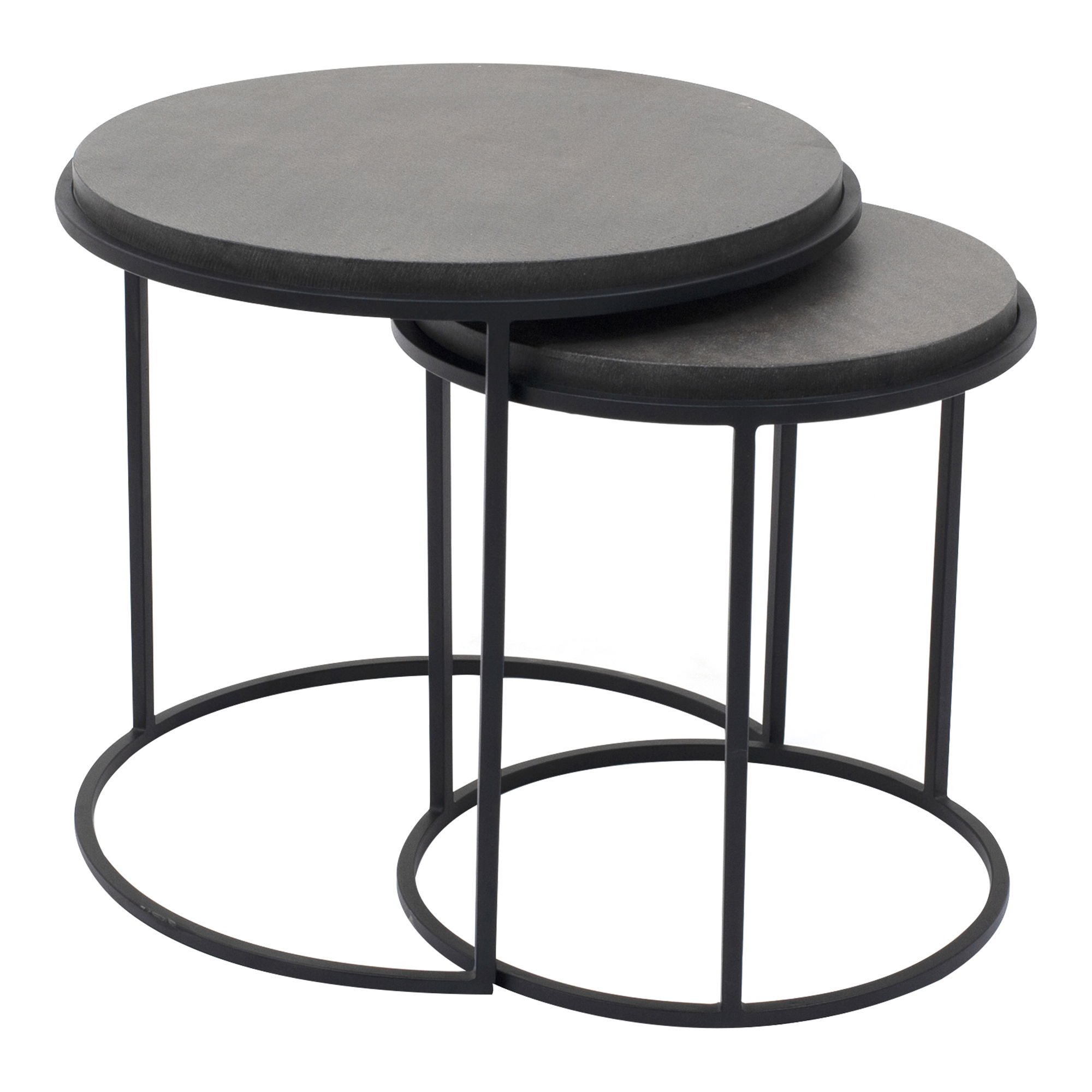 Roost Nesting Tables Black Set Of 2, Side & End Table by Moe's Home, 19.75" width x 18.25" height x 19.75" depth View 2