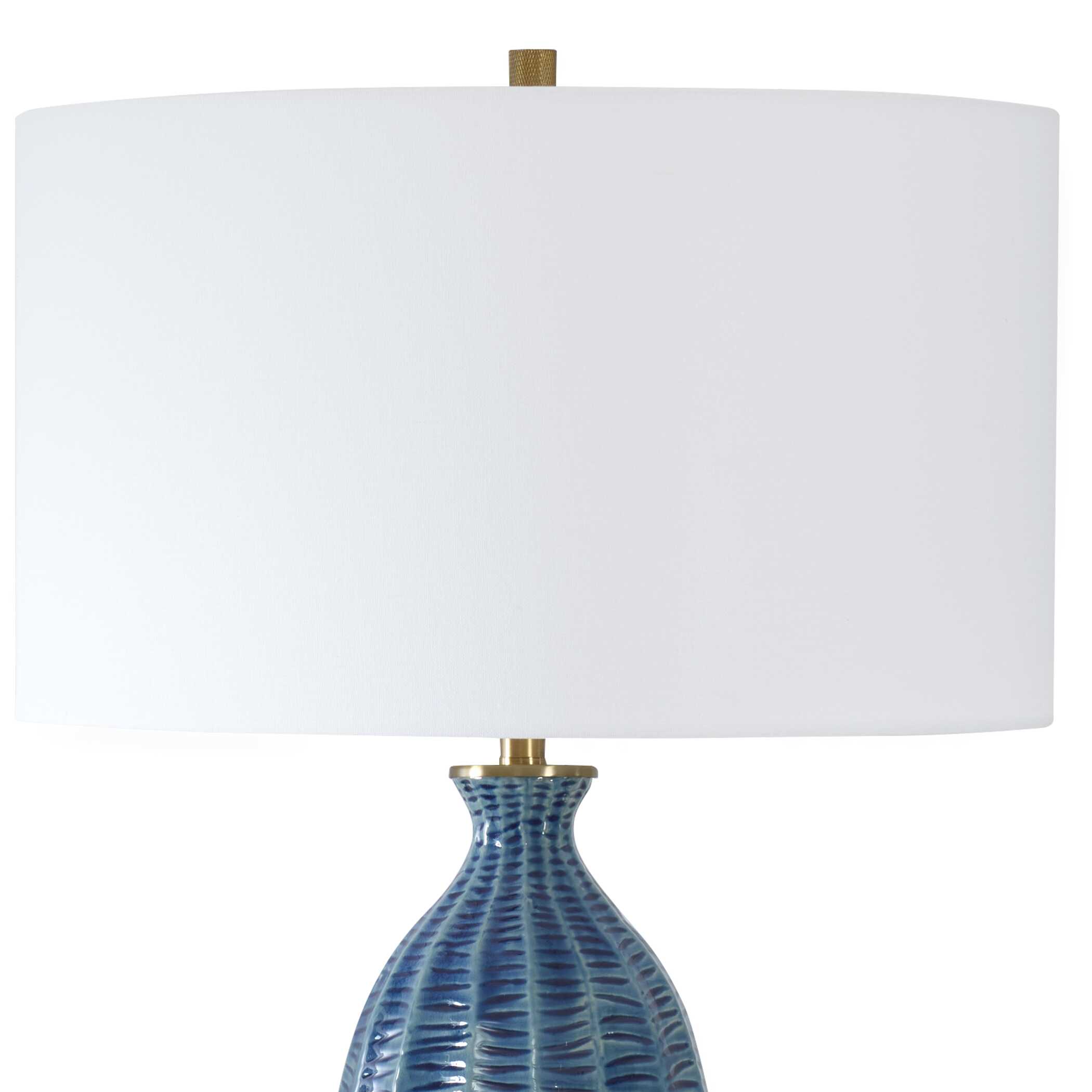 Bixby Blue Table Lamp, by Uttermost, 17" width x 28.5" height x 17" depth View 6