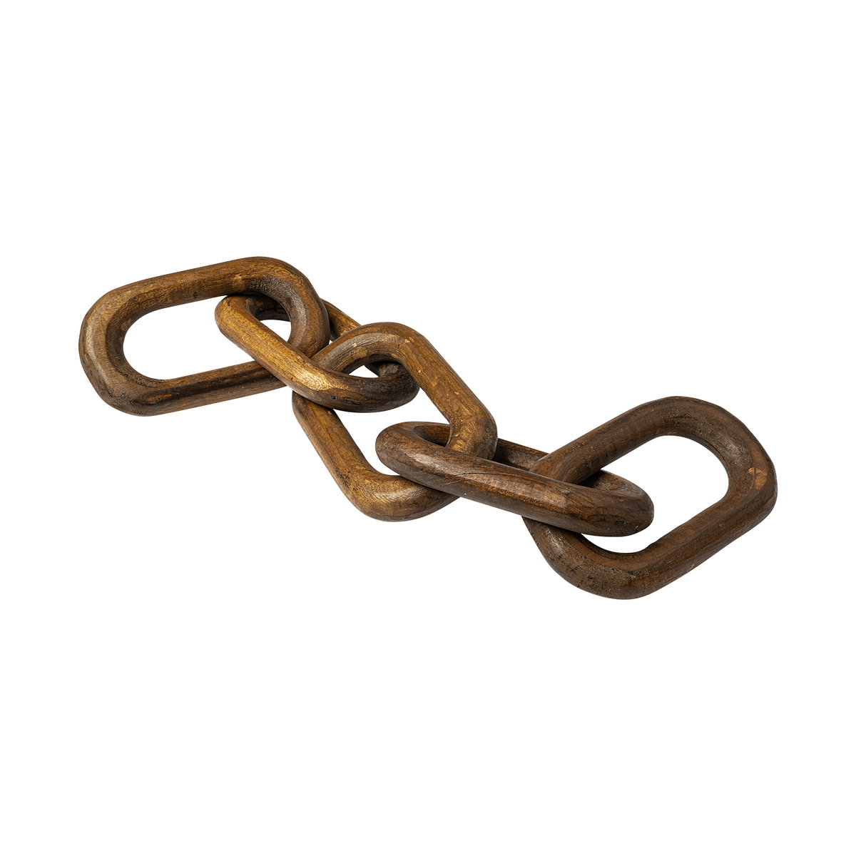 Alix 29L x 5W Brown Wooden Hand-Made 5 Link Chain, Decorative Object by Mercana, 29" length x 5" width x 5" height View 1