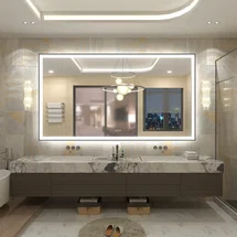 Online Designer Bathroom Aevar Super Bright Front & Back LED Lighted Anti-Fog Aluminum Alloy Framed Tempered Glass Bathroom/Vanity Mirror