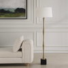 Shino Antique Brass Floor Lamp, by Uttermost, 1'8" width x 5'6" height x 1'8" depth thumbnail 4