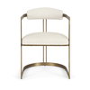 Hollyfield Curved Back Dining Arm Chair | Cream Fabric with Gold Iron, Dining Chair by Mercana, 20.47" length x 21.26" width x 29.53" height thumbnail 7