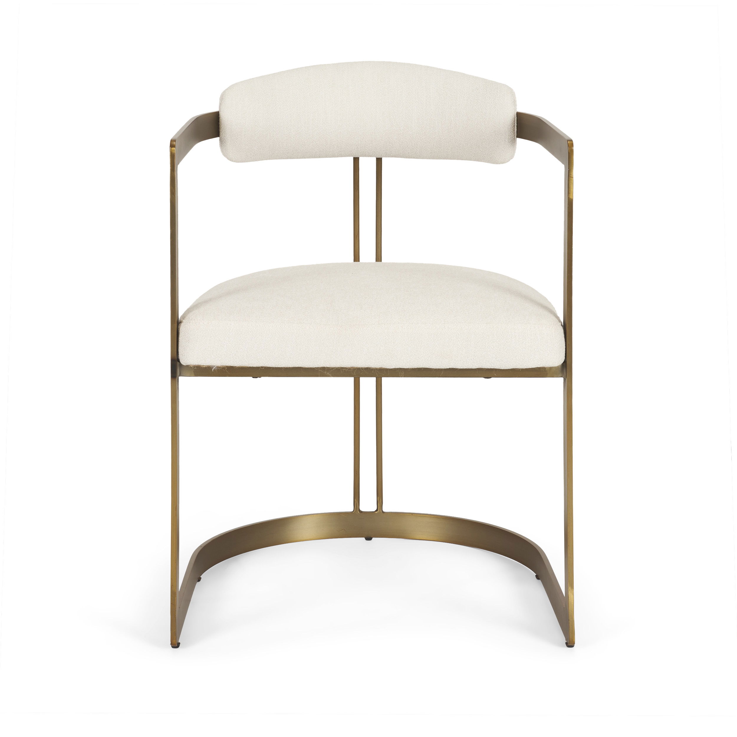 Hollyfield II Cream Fabric Seat with Gold Iron Frame Dining Chair large image 