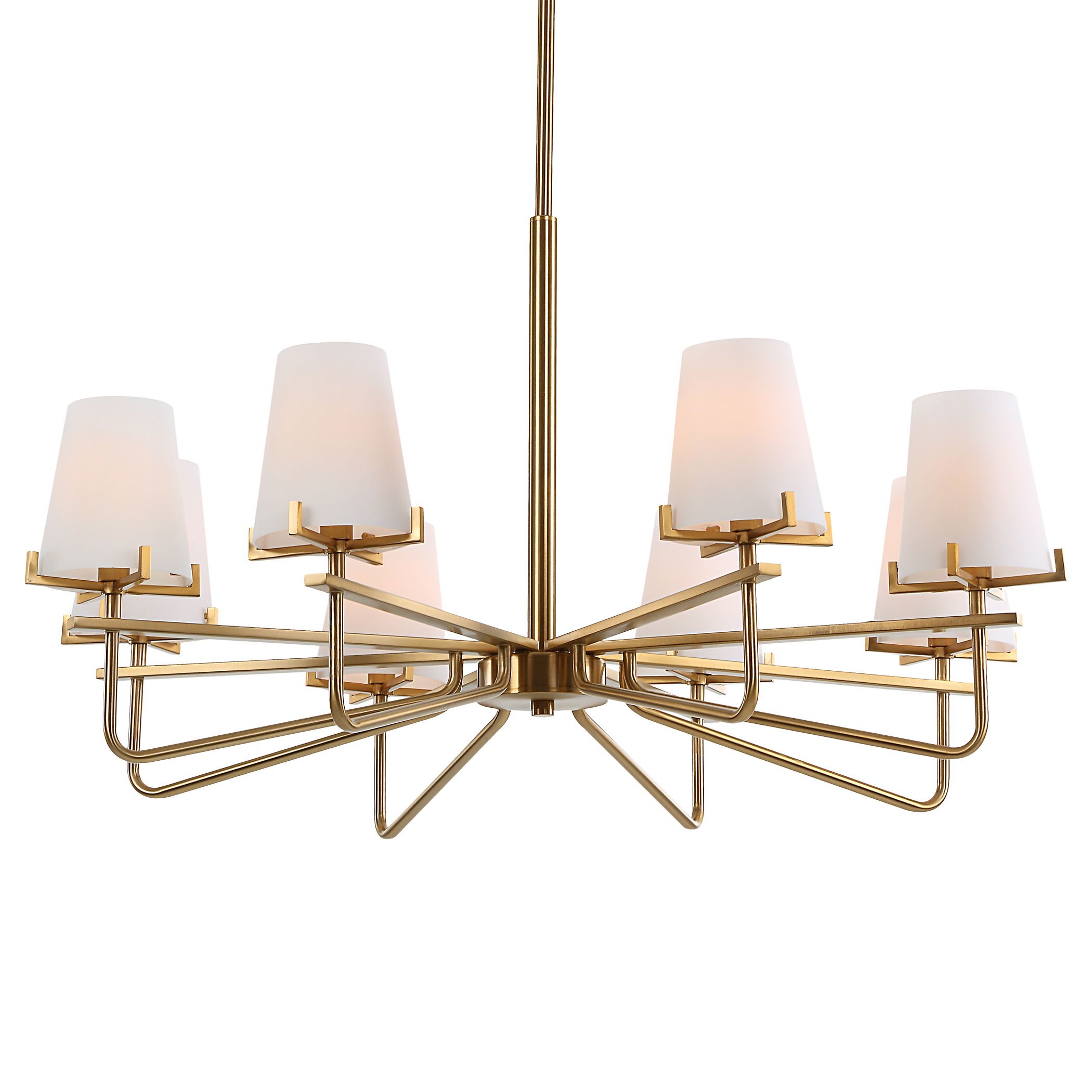 Lassen 8 Light Brass Chandelier large image 