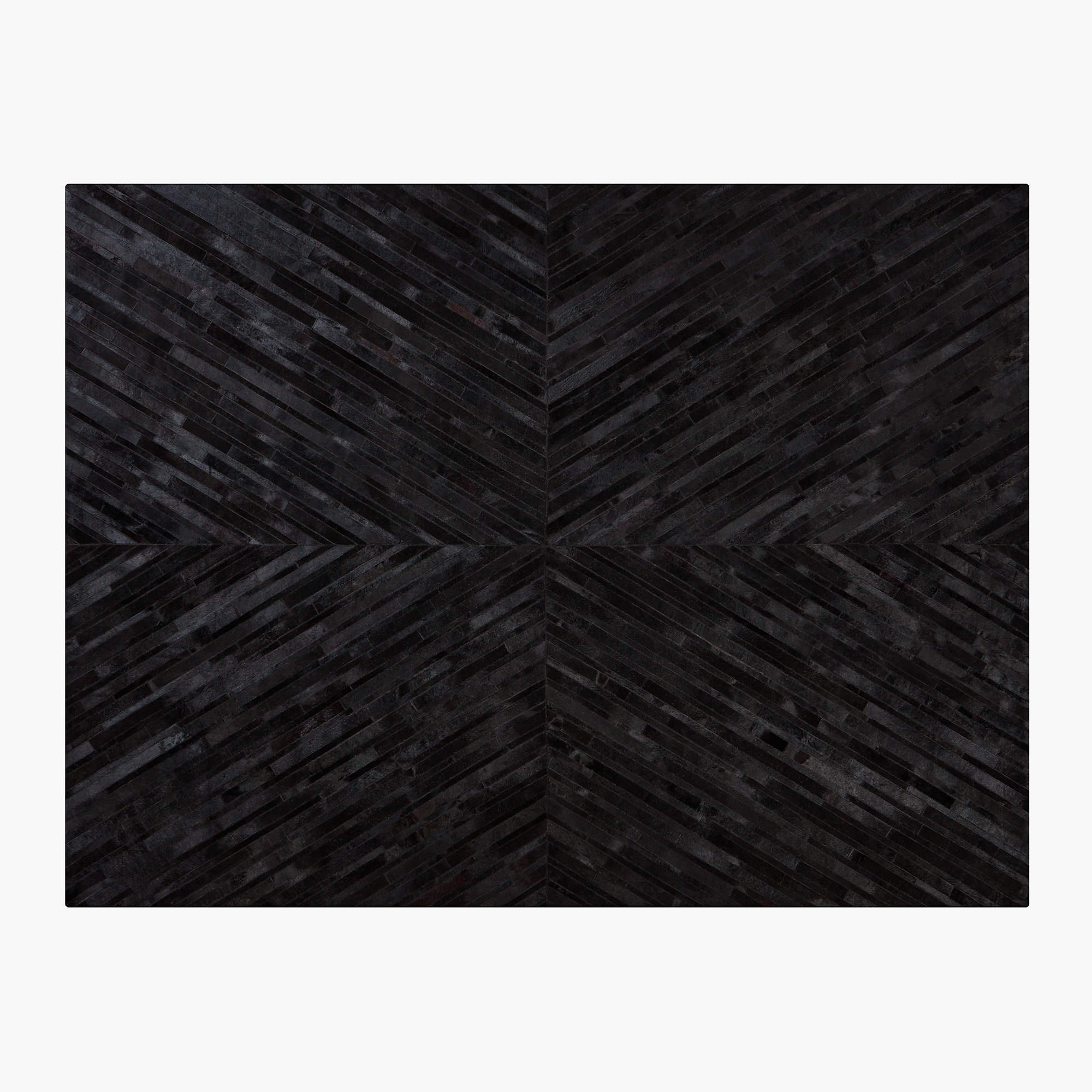 Online Designer Combined Living/Dining Naho Patchwork Black Hide Area Rug 9'x12'