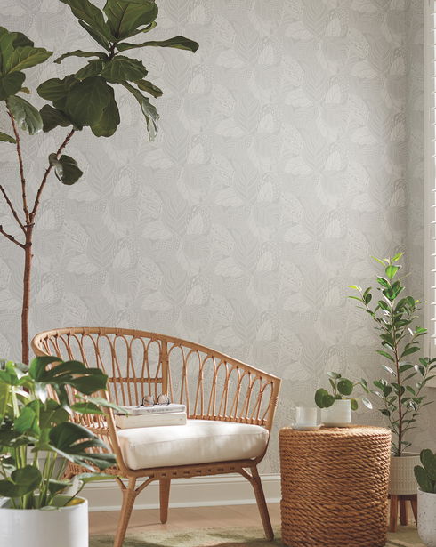 Vinca Grey Wallpaper
