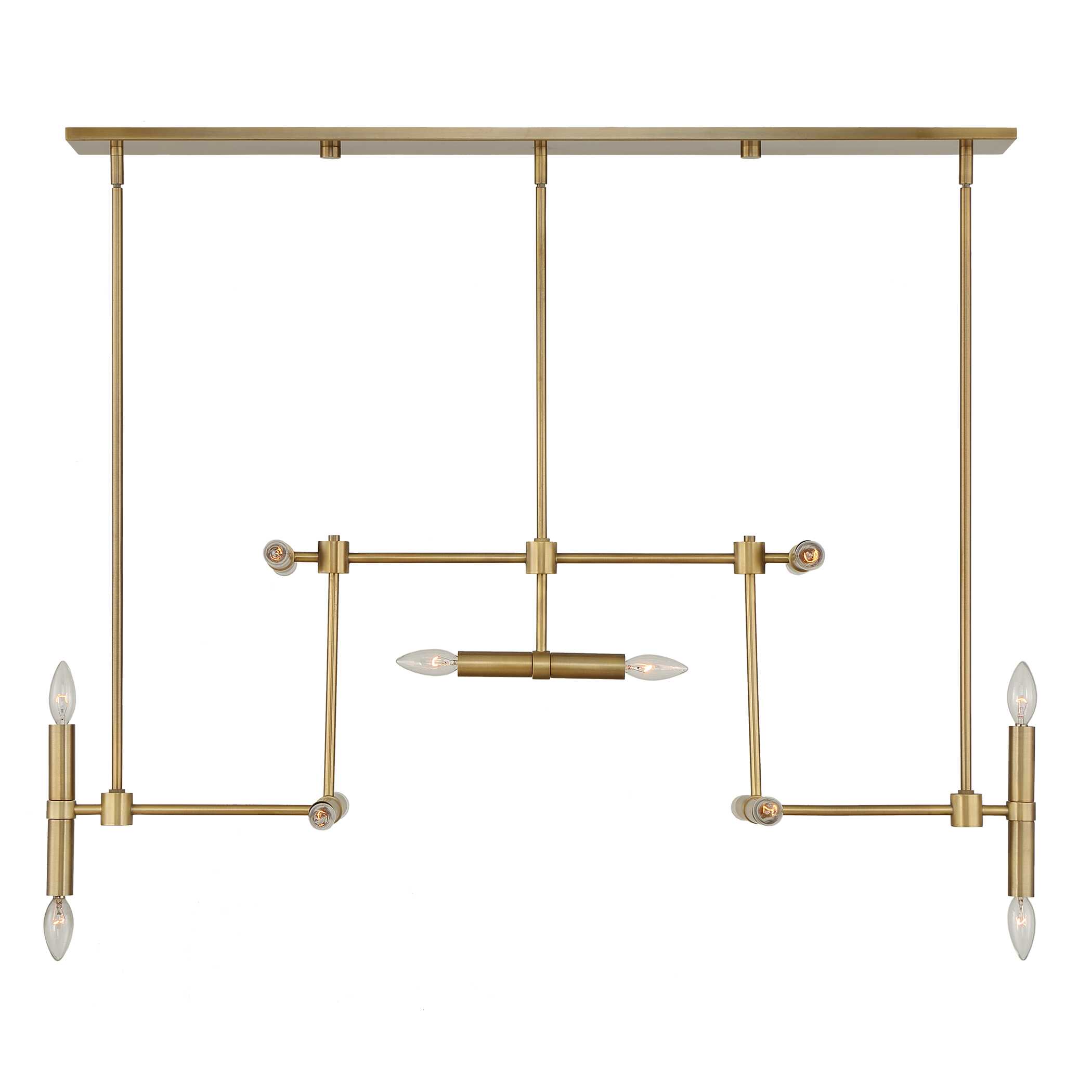 Cadre 14 Light Modern Linear Pendant, Ceiling Light by Uttermost, 46" width x 19" height x 8" depth View 6