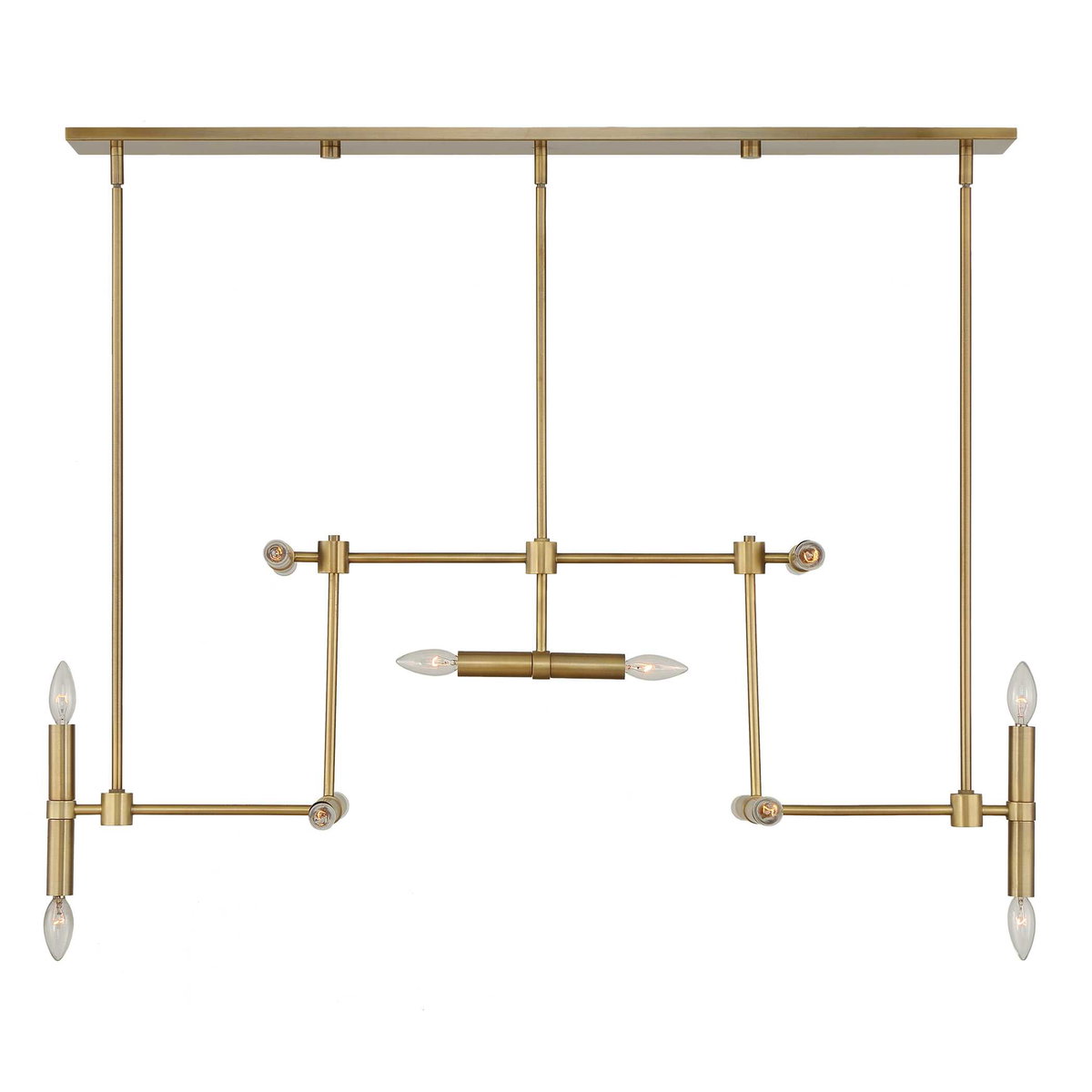Cadre 14 Light Modern Linear Pendant, by Uttermost, 46" width x 19" height x 8" depth View 6