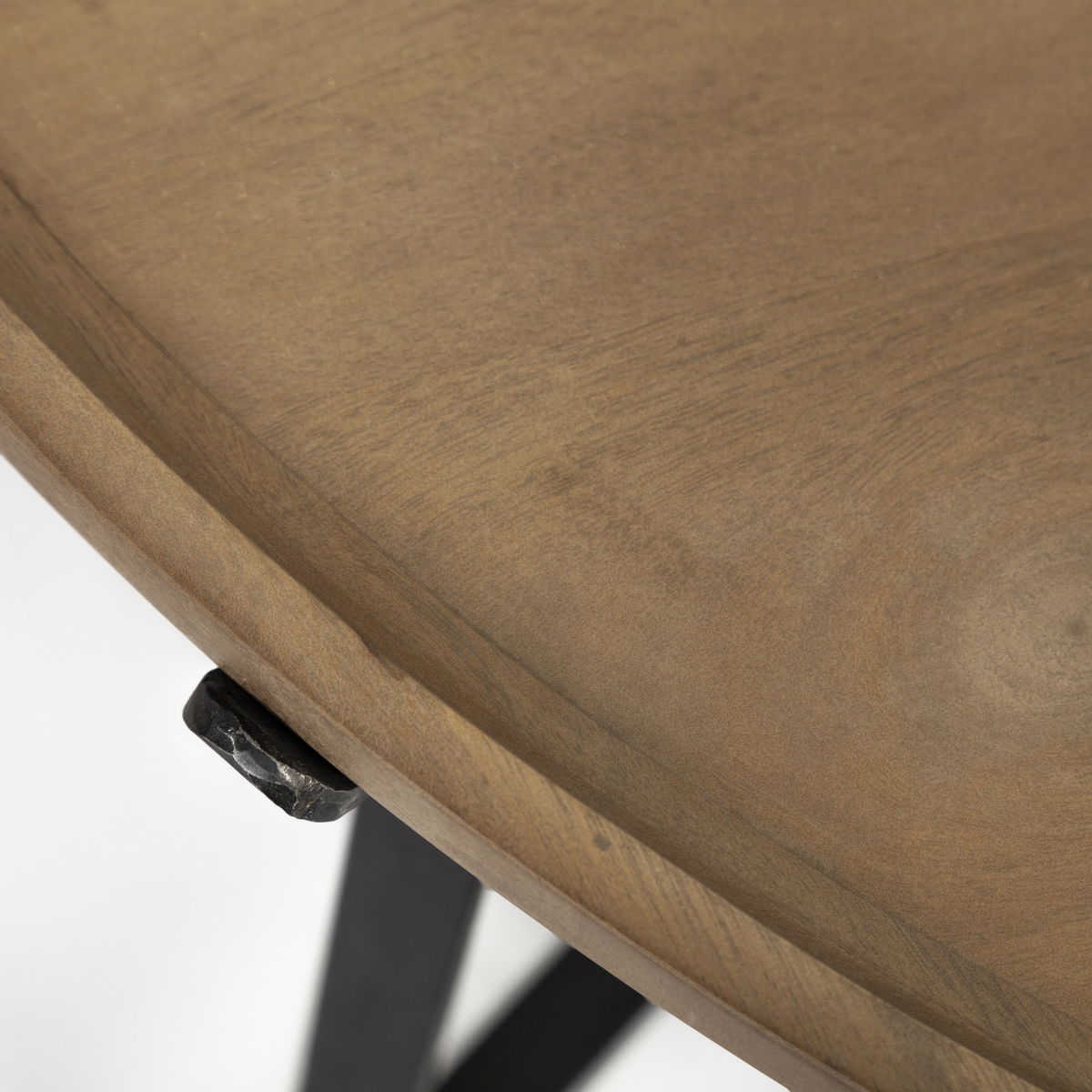 Helios (Set of 2) Brown Solid Wood Top Black Metal Base Nesting Coffee Tables, by Mercana, 41" length x 41" width x 18" height View 6