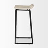 Givens Backless 32in Seat Bar Stool | Natural Wood with Black Metal, Counter & Bar Stool by Mercana, 14.1" length x 15.8" width x 32" height thumbnail 4
