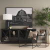 Harvey  Black Metal and Wood Rectangular Table Clock, by Mercana, 12.99" length x 4.53" width x 8.07" height thumbnail 3