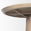 Fitzgerald 60' Round Pedestal Dining Table | Light Brown Wood | Seats 6, by Mercana, 60" length x 60" width x 30" height thumbnail 8