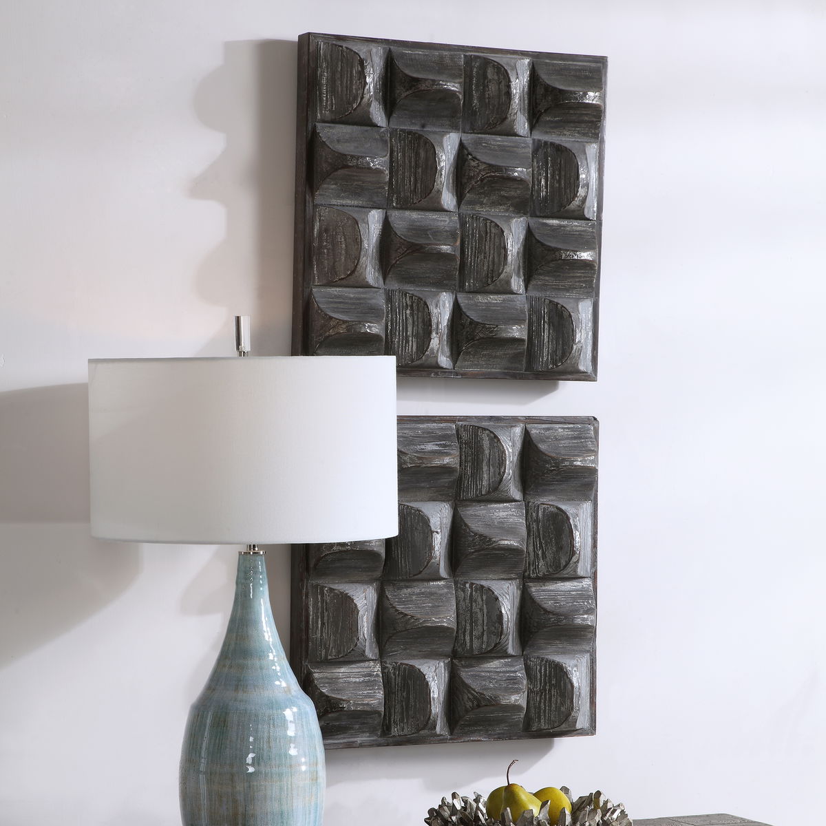 Pickford Wood Wall Decor, Sculptural Wall Art by Uttermost, 20.12" width x 20.12" height x 4.5" depth View 2