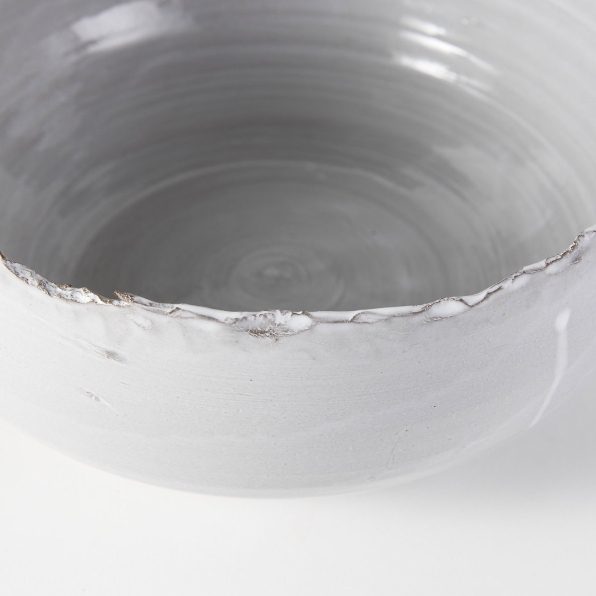 Larsen 13L x 13W White Ceramic Large Decorative Bowl, by Mercana, 12.8" length x 12.8" width x 5.12" height View 10