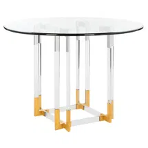 Online Designer Living Room Round Glass Top Dining Table