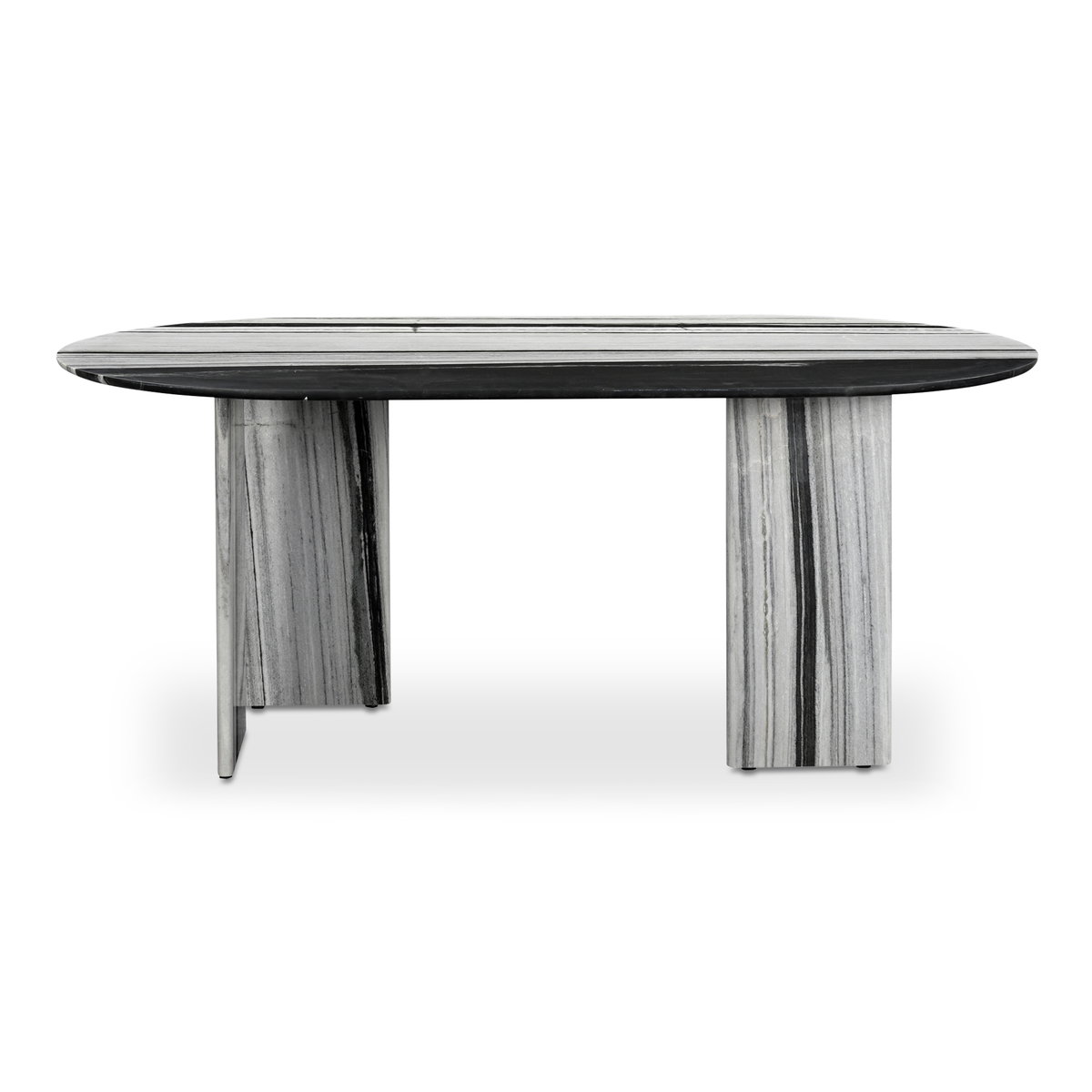 Celia Oval Dining Table Panda Marble, by Moe's Home, 72" width x 30" height x 40" depth View 1