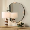 Russo Travertine Round Mirror, by Uttermost, 36.37" width x 36.37" height x 2.12" depth thumbnail 3