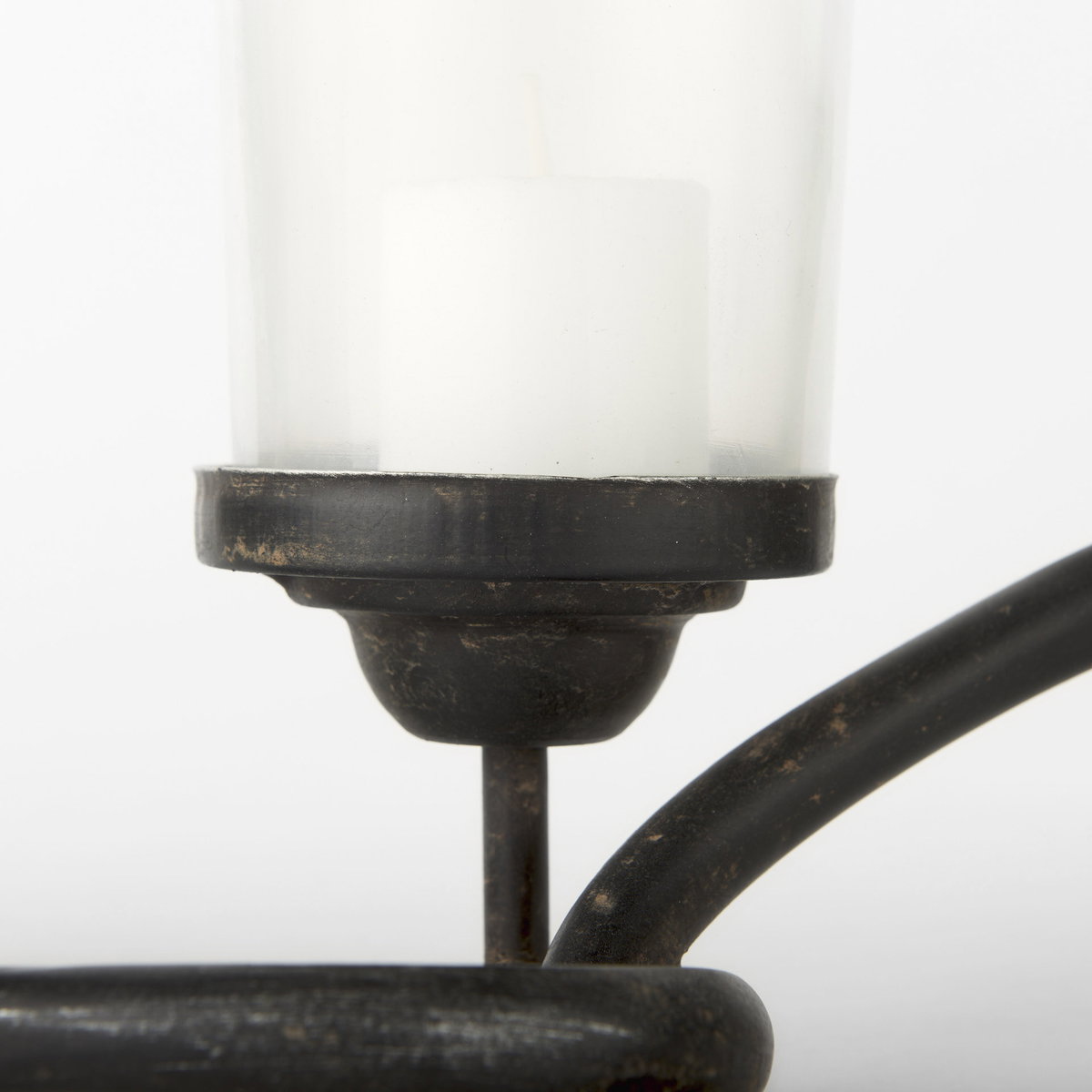 Quito Black Metal Chain-Link Five Candle Table Candle Holder, Candles & Candle Holder by Mercana, 7.68" length x 28" width x 4.69" height View 7