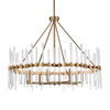 Crystal Stick 8 Light Brass Chandelier thumbnail 3