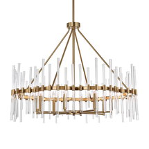 Online Designer Home Office Crystal Stick 8 Light Brass Chandelier