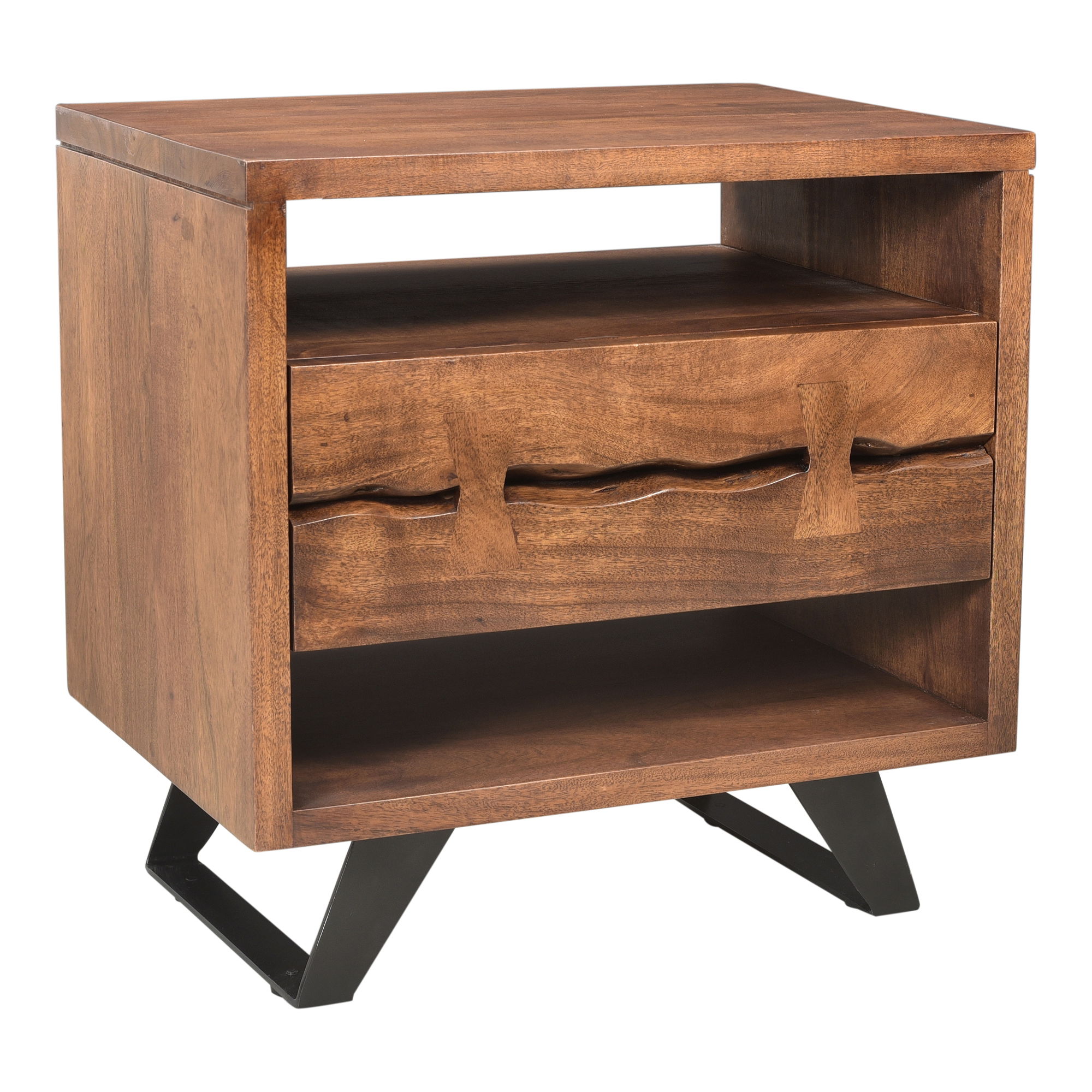 Madagascar Nightstand, by Moe's Home, 21.5" width x 22.2" height x 16" depth View 2