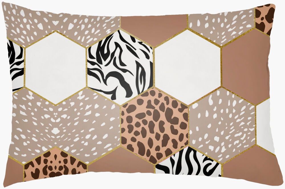 Animal Hexigon Lumbar Pillow, Decorative Pillow by Surya, 14" length x 22" width