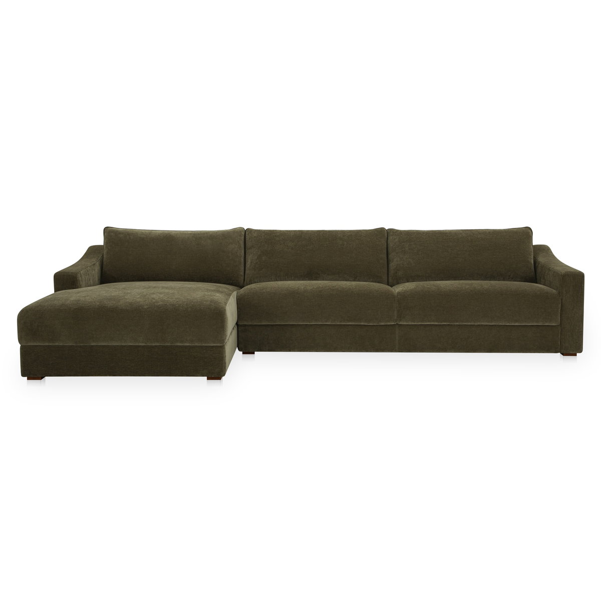 Farrow Sectional Cedar Green Left, Sectional Sofa by Moe's Home, 130.5" width x 31.75" height x 61.5" depth View 1