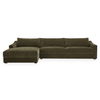 Farrow Sectional Cedar Green Left, Sectional Sofa by Moe's Home, 130.5" width x 31.75" height x 61.5" depth thumbnail 1