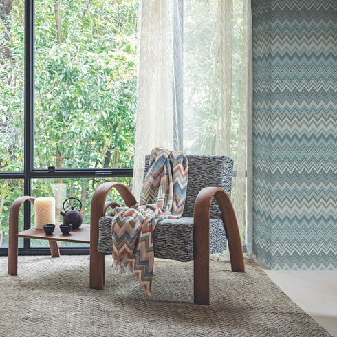 Happy Zigzag Blue Wallpaper