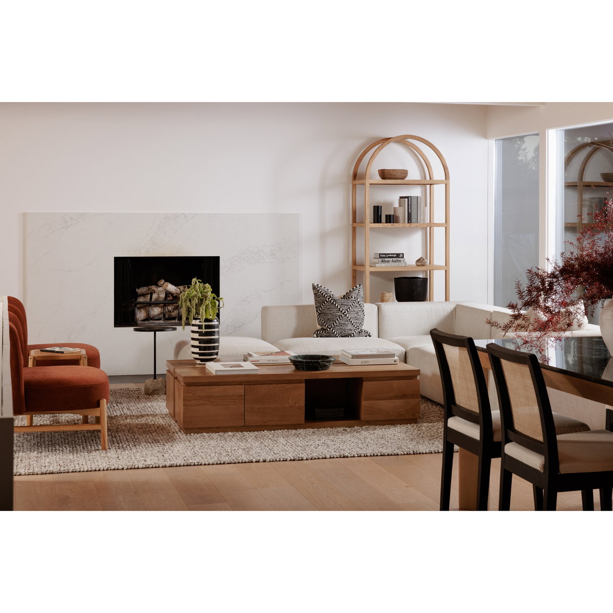 Eero Bookcase Natural, Shelving & Bookcase by Moe's Home, 30" width x 80" height x 16" depth View 13