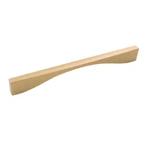 Online Designer Kitchen Channel Pull 8-13/16 Inch (224mm) Center to Center Brushed Golden Brass Finish