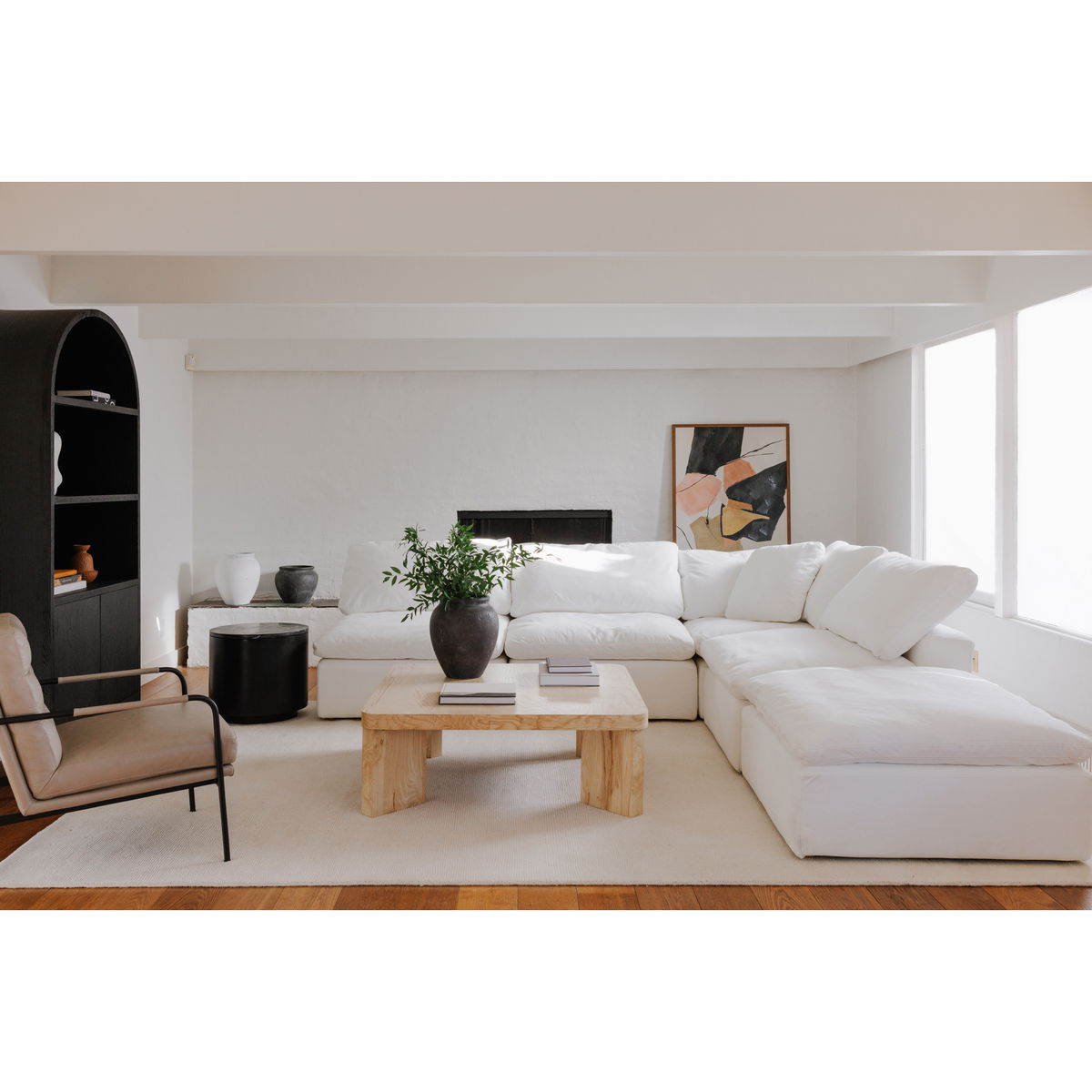 Terra Condo Chair Cream White, Accent Chair by Moe's Home, 38" width x 32" height x 38" depth View 16
