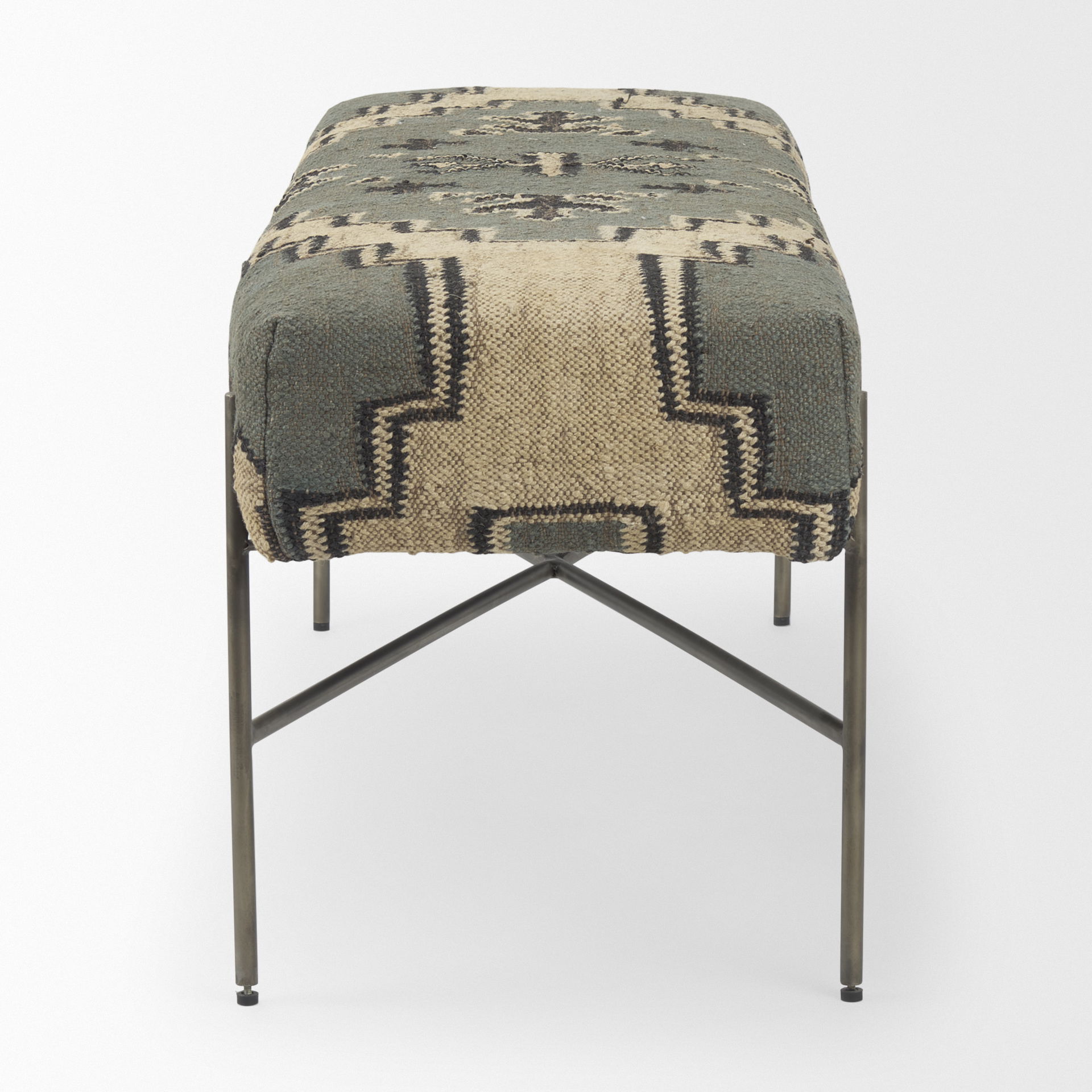 Avery I 55L x 17W Multi Colored Upholstered Patterned Seat Accent Bench, Benche by Mercana, 55" length x 17" width x 18" height View 5