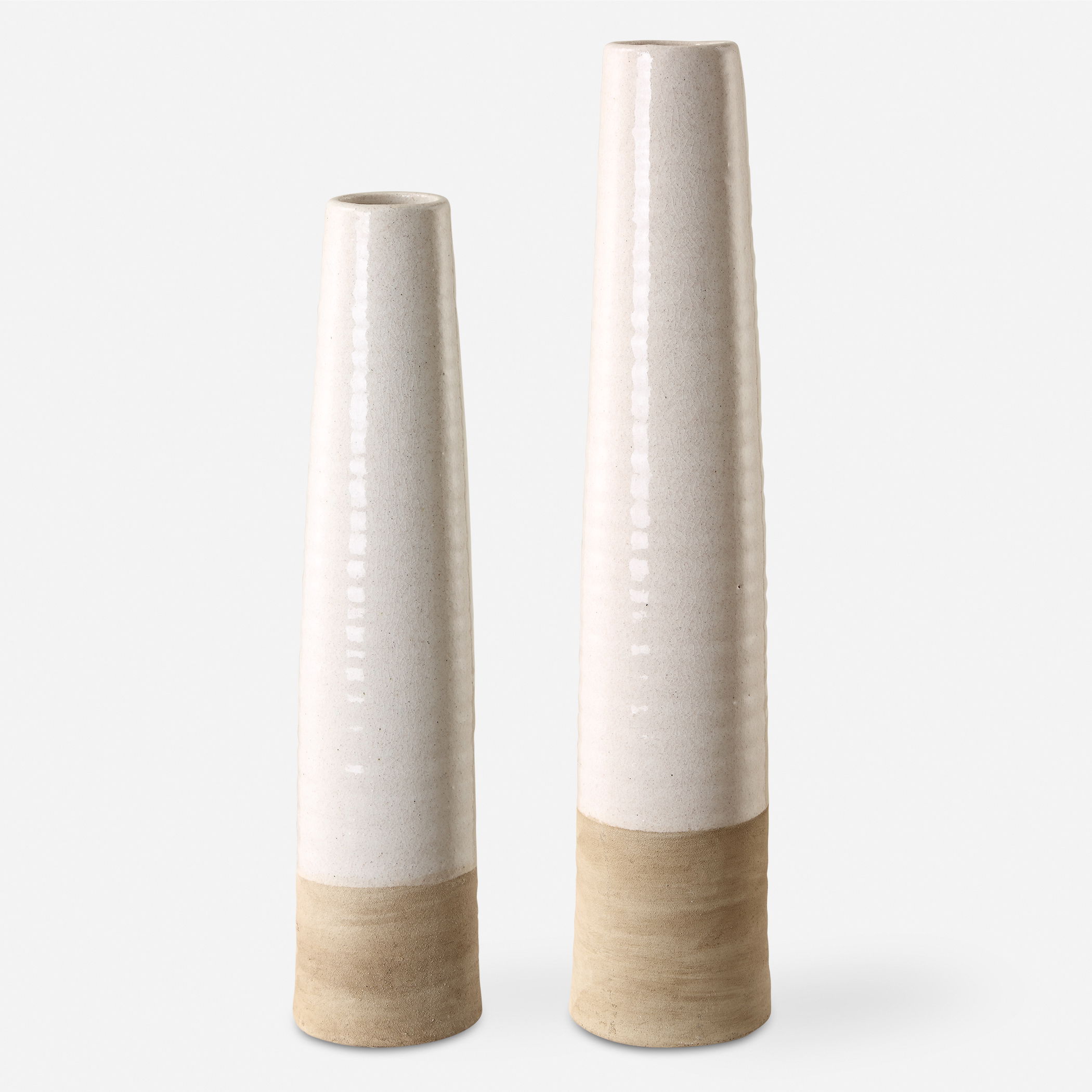 Ivory Sands Ceramic Vases, S/2 large image 