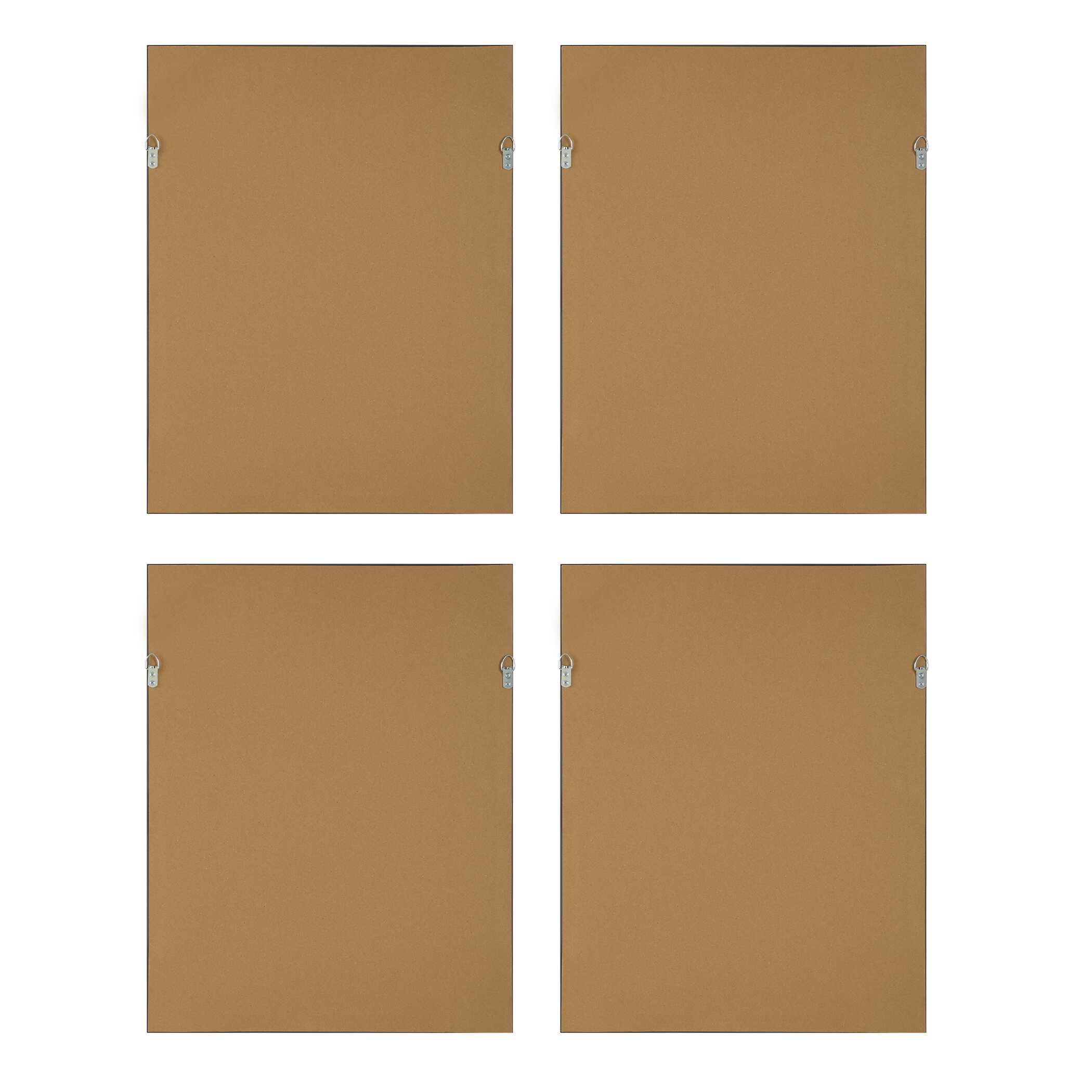 Florals On Black Framed Prints Set/4 large image 