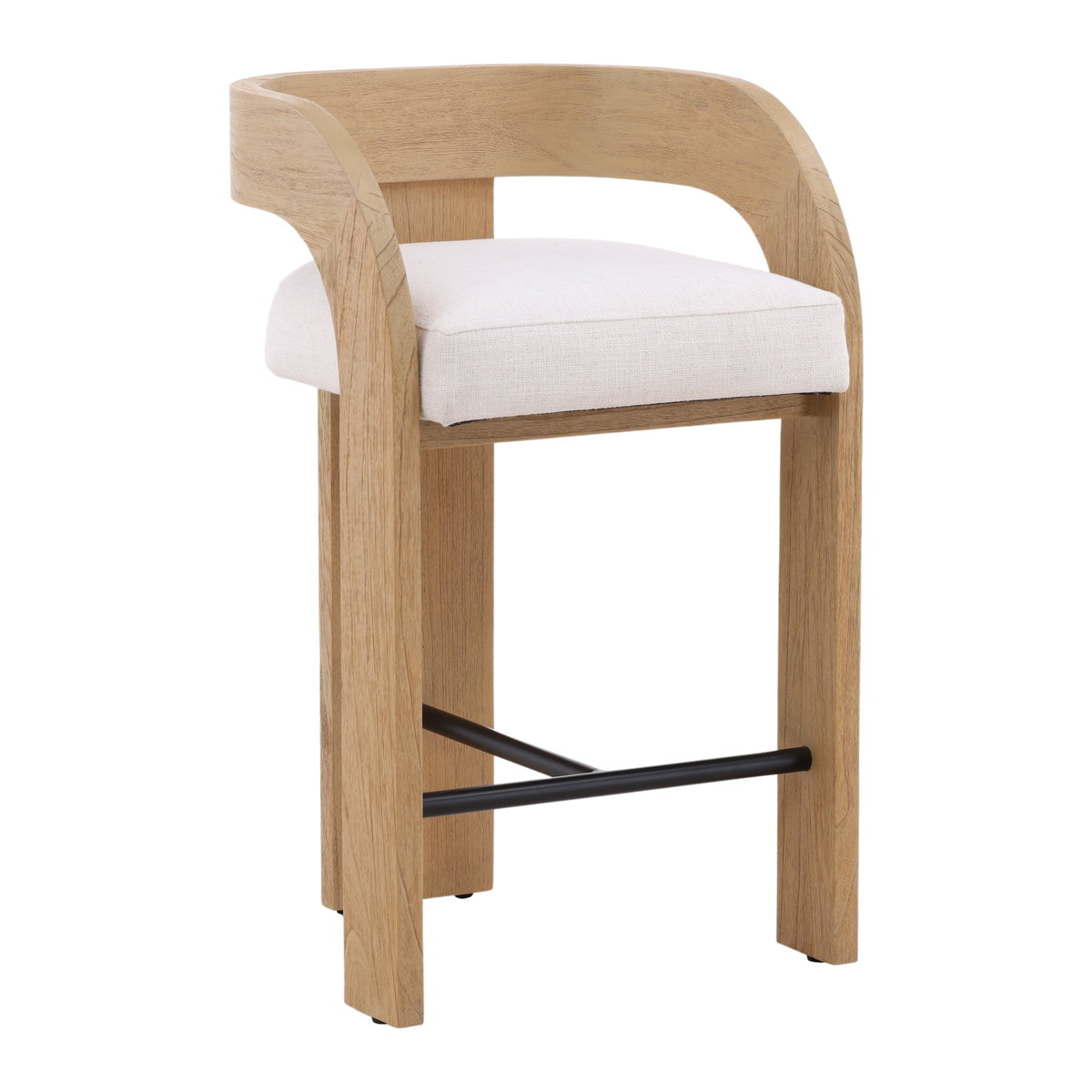 Tyson Counter Stool Cream, Counter & Bar Stool by Dovetail, 20.38" width x 34.25" height x 20.5" depth View 1