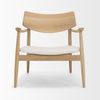 Haggen Light Brown Oak Wood with Cream Fabric Accent Chair thumbnail 2